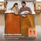 Bedsure Heated Blanket King Size, Dual Control Electric Blanket, Dark Grey | - Image 3