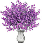 Sggvecsy 10 Pcs Babys Breath Artificial Flowers Gypsophila Bouquets Bulk Real Touch Fake Silk Flowers for Home Wedding DIY Floral Arrangement Kitchen Table Centerpiece Festival Decoration (Purple)