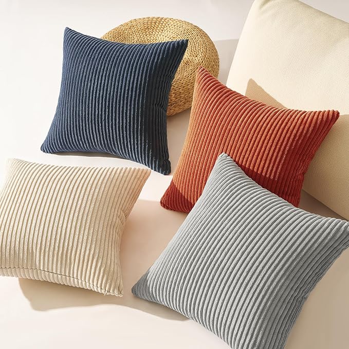 Topfinel Blue and Yellow 24x24 Boho Nordic Couch Throw Pillow Covers Decorative - Image 5