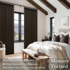 100% Blackout Linen 102 Inch Curtains 2 Panels - Image 2