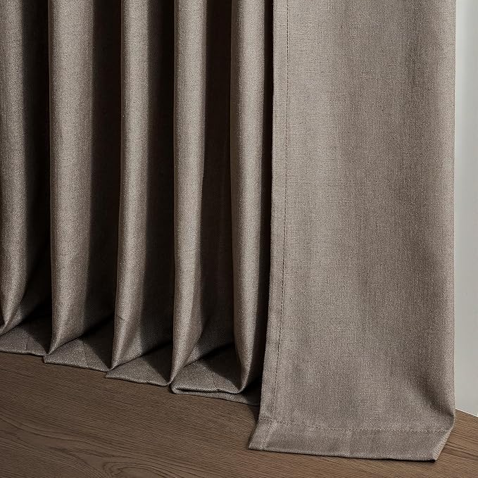 102 Inches Long Dark Flax Pinch Pleat Sheer Curtains - Image 8