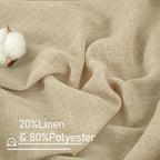 Semi Sheer Linen Curtains 96 inches Long 2 Panels Set, 52 x 96 Inch | Light - Image 5