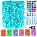 BrizLabs Christmas Fairy Lights - 66ft 200 LED Color Changing Fairy Lights with Remote, Plug-in RGB Rainbow Xmas Twinkle Light Indoor Purple Orange Starry Light for Xmas Halloween Home Party Wedding