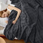 Bedsure GentleSoft King Size Blanket for Bed - Super Soft Cozy Blankets for Women Men Girls, Large Fuzzy Fleece Throw for Bedroom Decor, Dark Grey,108x90 Inches