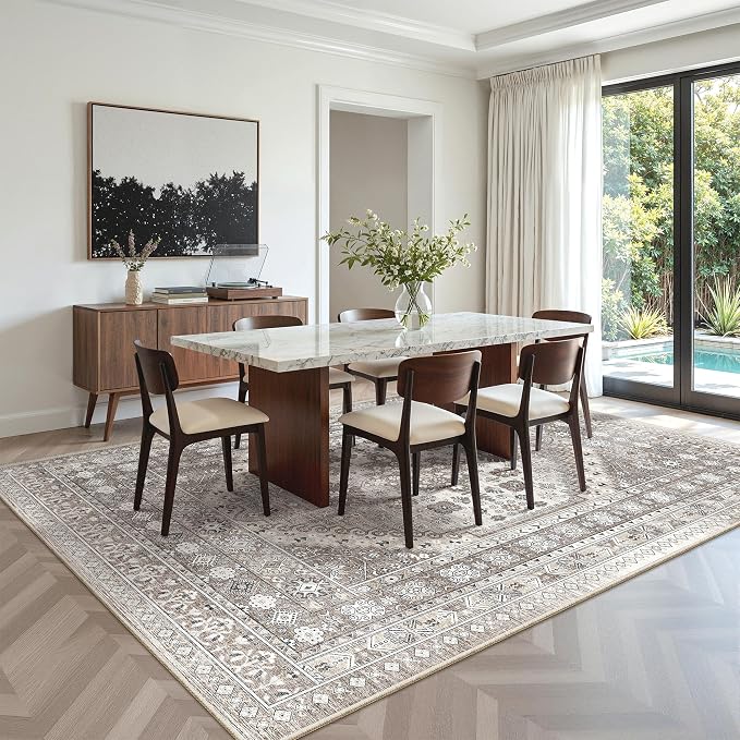 5x7 Area Rugs for Living Room, Large Washable Rug, Dining Room, Low Pile - Image 8