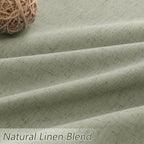 Sage Green 100% Blackout Linen Curtains 84 Inch Length 2 Panels Set - Image 3