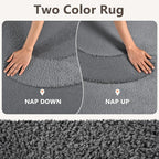 2x8 Dark Grey Solid Runner Rug Washable Non-Slip - Image 9