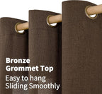 YoungsTex Brown Linen Curtains 48 Inch Length - Image 4