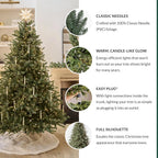 Balsam Hill 9.5ft Pre-Lit Classic Blue Spruce - Artificial Christmas Tree with 5,248+ Tips, 1600 Hand-Strung Clear LED Lights, Easy Plug System & Premium Stand for Indoor Holiday Decorating