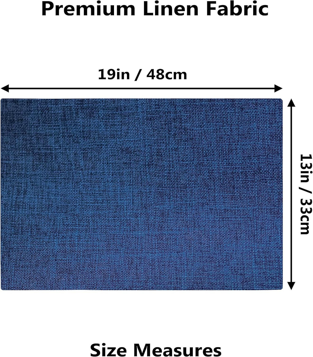 Demetex Navy Blue Place Mats Set of 8 Modern Wipeable Placemats Heat Resistant Table Mats for Holiday Picnic Dinner, 13x19 inch, Navy Blue
