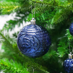 Senjie 36pcs Night Blue Christmas Ornaments Set with 7 Styles Multi-Size Shatterproof Christmas Tree Decorations