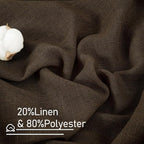 Dark Brown Linen Sheer Curtains 54 Inch Length 2 Panels, Short Linen Textured - Image 3