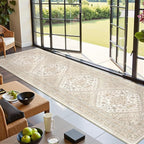 Kitchen Runner Rug Non Slip Washable Rugs 2.5x10, Cream/Beige | Soft Ultra-Thin by Restydon