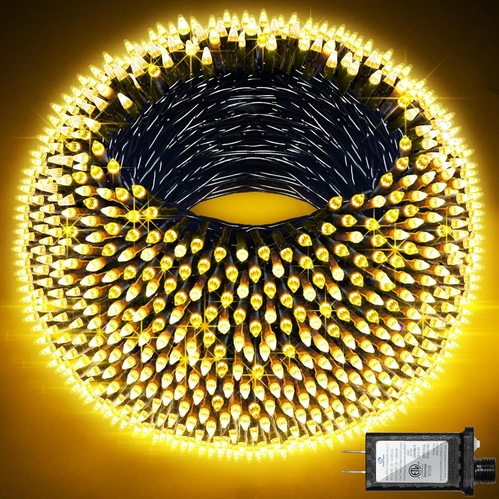 1500 LED 470FT Christmas Lights Outdoor,12 Lighting Modes Christmas String Lights with Timer, Dimmable Warm White LED StringLights Waterproof for Yard Tree Wedding Party Holiday Warm White