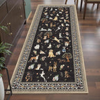 Black Hallway Runner Rug 2x5 for Bedroom Kitchen | Ultra-Thin; Boho Style; Low - Image 4