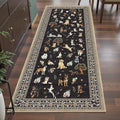 Black Floral Hallway Runner Rug 2x6 by WelcometoBabovid