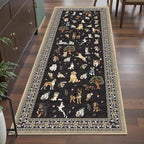 Black Floral Hallway Runner Rug 2x6 by WelcometoBabovid