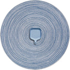 AHHFSMEI Round Braided Placemats Set of 6 Round Table Mats for Dining Tables Natural Woven Heat Resistant Place mats 15 Inch (Teal)