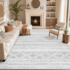 cotiled Boho 7x9 Area Rug for Living Room: Large Moroccan Washable Rug | Solve - Image 7