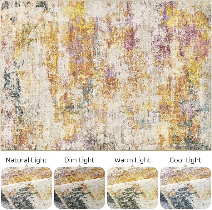 LOONGRUG 10x13 Area Rug Washable Large Neutral Modern Living Room Rug | - Image 9