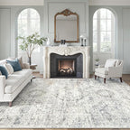 Soalmost 9x12 Area Rugs for Living Room Washable Rug Non-Slip Blue/Ivory | by Soalmost