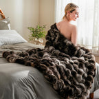 BENVWE Fluffy Faux Fur Throw Blanket for Couch, Soft Plush Thick Cozy Fuzzy Luxury Minky Bubble Blanket for Home Living Room Decor Gift for Women, Tie-dye Coffee, 50" x 60", 1100GSM