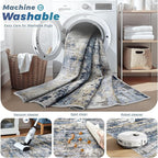pmtsns Round Rug 4ft for Bedroom: Washable Circle Rug Modern Abstract Neutral - Image 5