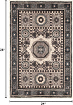 Keen Home Design 2x3 Rug - Machine Washable Entry Rug with Non-Slip Backing, Ideal for Enteryway, Kitchen, Bathroom, Laundry Room - Vintage, Easy Clean, Durable, Low Pile Rug - (2' x 3')