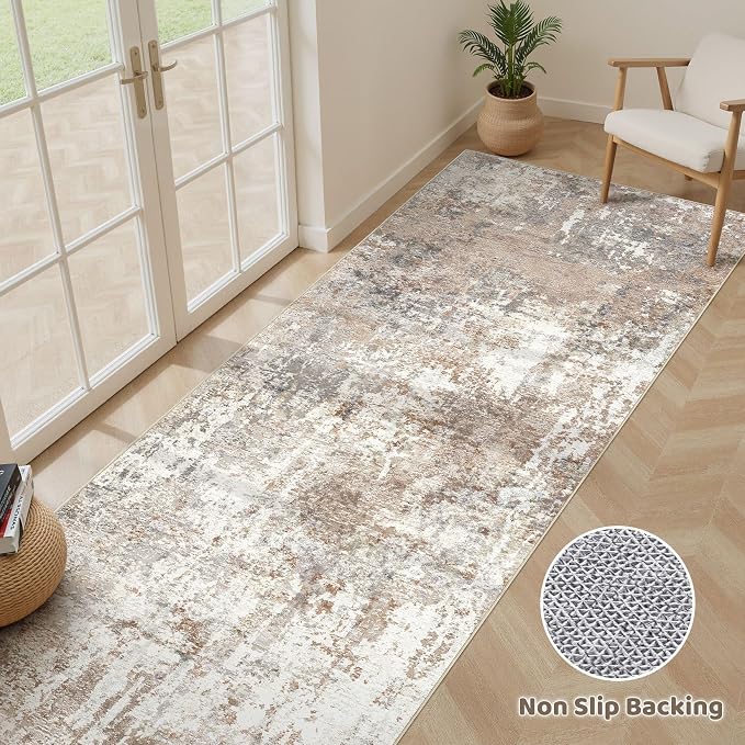 LOONGRUG Runner Rug 2x5 Machine Washable Non-Slip Kitchen Neutral Rug | Modern - Image 3
