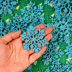 36pcs Christmas Light Blue Snowflake Ornaments Plastic Glitter Snow Flakes Ornaments for Winter Christmas Tree Decorations Size Varies Craft Snowflakes