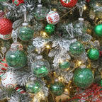 Sea Team Shatterproof Clear Plastic Christmas Ball Ornaments Decorative Xmas Balls Baubles Set with Stuffed Delicate Decorations (80mm/3.15 inch 20-Pack, Green)