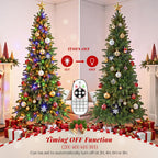 6.5ft Slim Pencil Christmas Tree Pre-lit, Remote Control, Rotating & Foldable Stand, RGB & Warm White Light for Home Decor