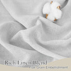 RYB HOME Linen Sheer Curtains for Living Room Textured Semi Sheer Curtains - Image 3
