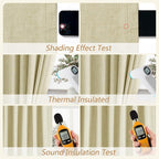 100% Blackout Linen Curtains for Bedroom 90 inches Long, Thermal Insulated Room - Image 5