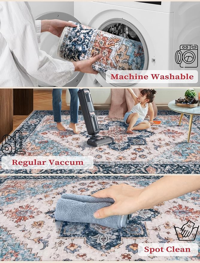 SERISSA 3x7 Washable Non Slip Boho Runner Rug - Image 2