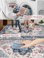 SERISSA 2x5 Washable Non Slip Boho Runner Rug - Image 3