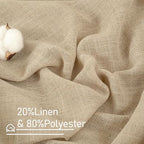 Semi Sheer Linen Curtains 80 Inch Length - Image 2