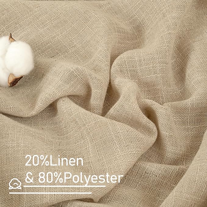 Semi Sheer Linen Curtains 80 Inch Length - Image 2