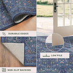Dark Navy Blue Living Room Rug 5x7 Area Rug - Image 5