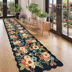 DUKINO 2.6x12 Washable Runner Rug, Floral Non Slip Kitchen Rug, Stain Resistant - Image 3