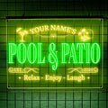 Personalized Pool & Patio Neon Sign, Custom LED Wall Light for Backyard Decor, Outdoor Bar Sign, Relaxing Vibes Gift for Homeowners