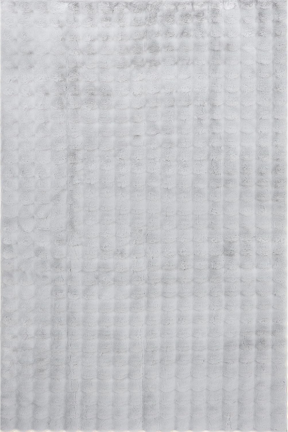 nuLOOM Jeni Solid Faux Rabbit Machine Washable Area Rug, 6x9, Silver
