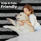5x7 Black and Grey Fluffy Soft Area Rug Non-Slip - Image 6
