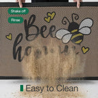 LUMI Outside Welcome Door Mat 32x47, Non-Slip Durable Rubber Easy Clean | Bee - Image 4