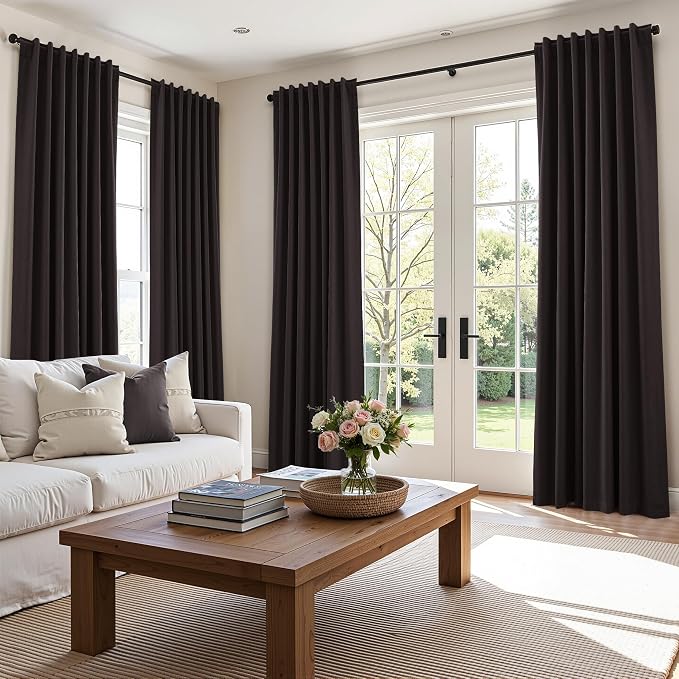100% Blackout Curtains 102 Inch Length 2 Panels Set - Image 8