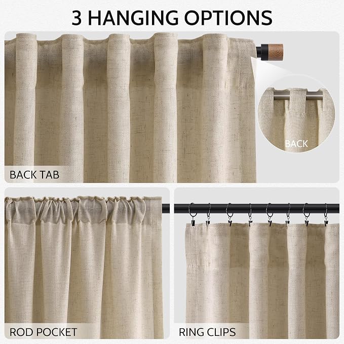 Taupe Burlywood Linen 144 Inch Curtains - Image 2