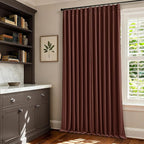 Chestnut Brown Linen Blackout Pleated 90 Inch Curtains - Image 7