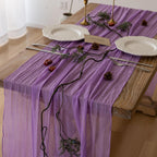 3pcs Lilac Gauze Rustic Cheesecloth Table Runner 120 Inch 10 FT for Wedding Baby Shower Bridal Shower Birthday Engagement Garden Outdoor Party Long Sheer Boho Decorations