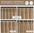 Rust Brown Pleated Flax Linen 102 Inch Extra Long Curtains - Image 4