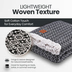 Gold Case Throw Blanket for Bed – 100% Recycled Turkish Cotton Bed Blanket – Decorative Throw Cotton Blankets for Living Room & Bedroom – Woven Twin Blankets - 71x90 - Black